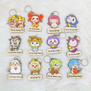 Móc Khoá Gỗ Cung Hoàng Đạo Siêu Cute Mẫu Mới