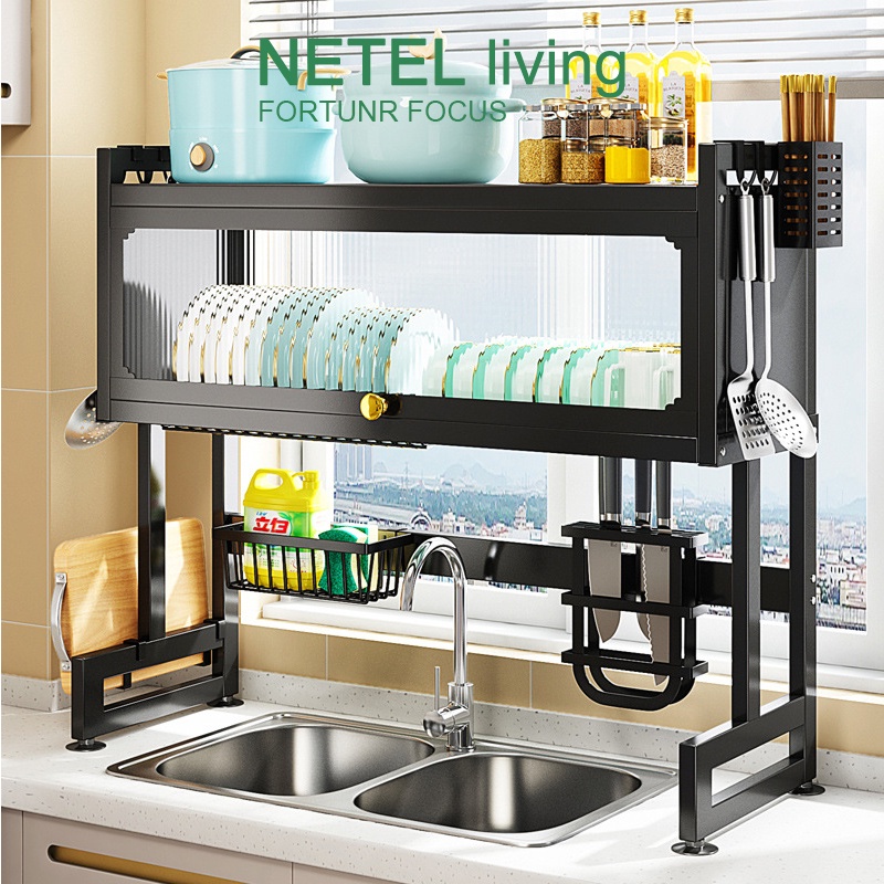 🔥NETEL 🔥Tủ bếp Kệ chậu rửa Kệ để bát đĩa Kệ để dao kéo Tủ bếp Tủ bếp Kệ thoát nước Tủ đựng đồ đa chức năng