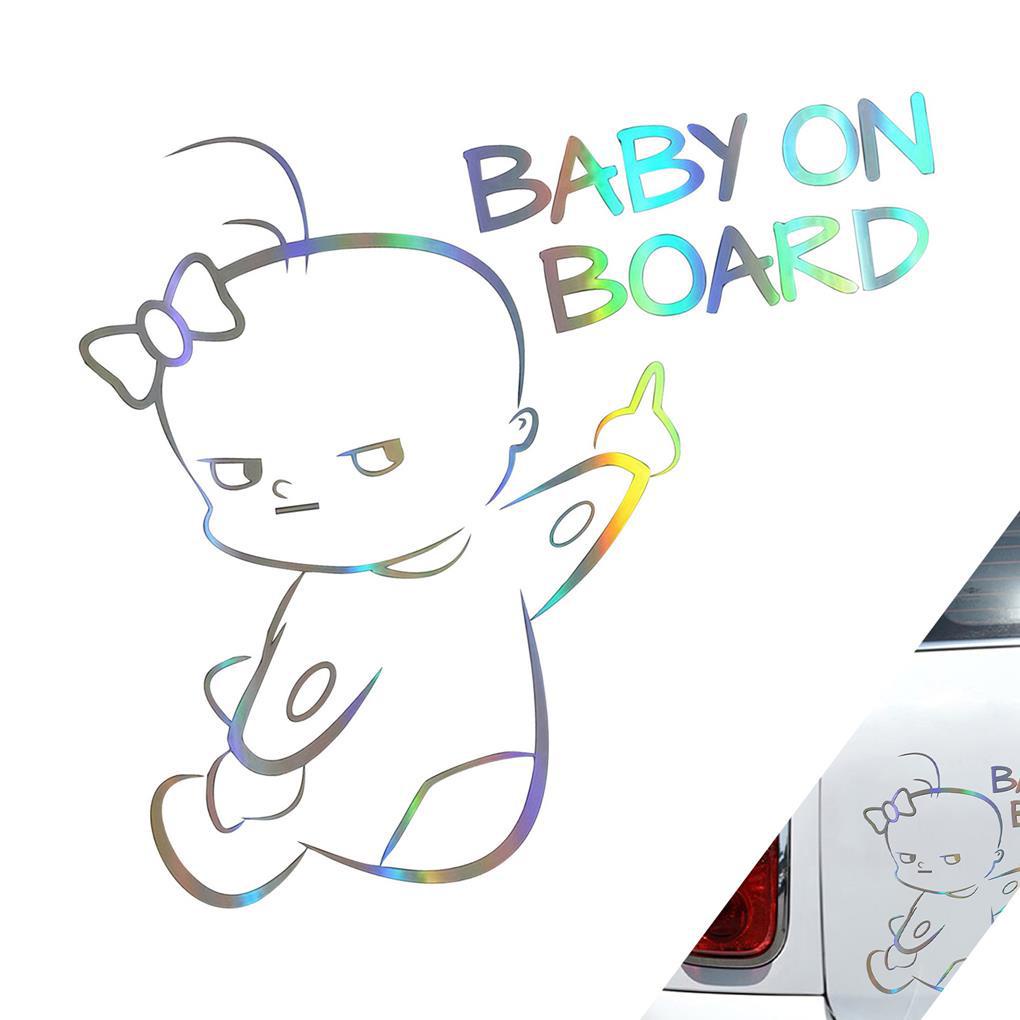 Đề Can Cảnh Báo Baby on Board Bằng PVC Chống Nước Chống Mưa Trang Trí Xe Hơi