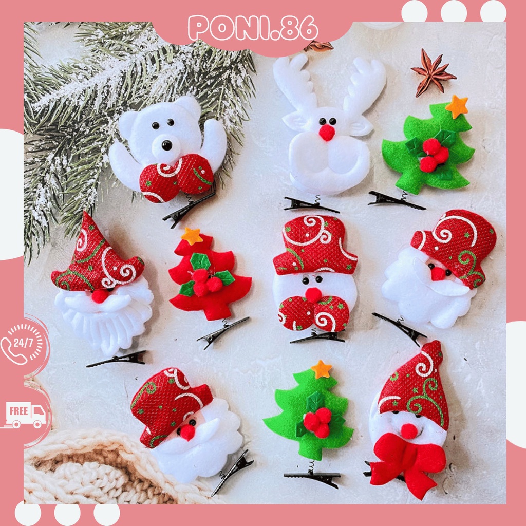 1 Chiếc kẹp hình Cây Thông con Tuần Lộc Ông Già Noel hottrend 2022