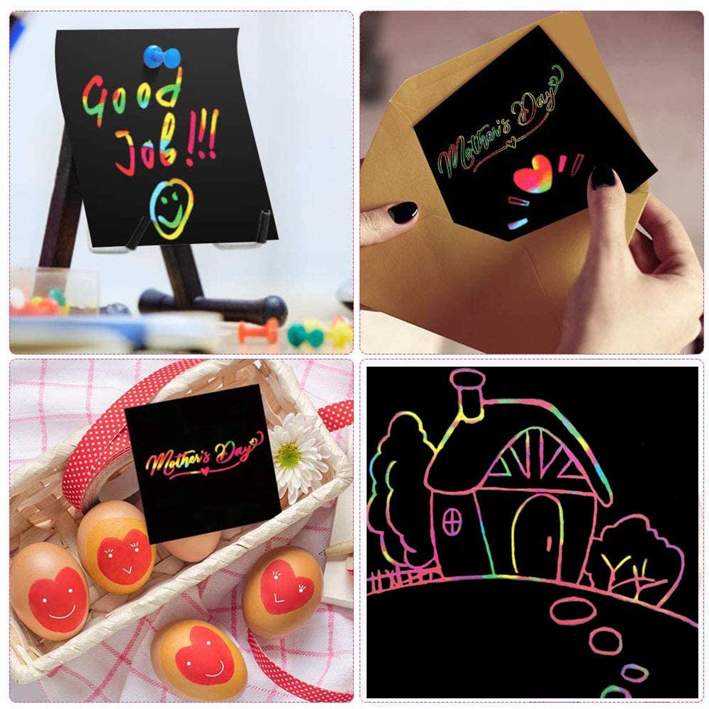 Set 100 Tấm Thẻ Giấy Kèm 2 Stylus 2 Vẽ Thủ Công Cho Bé