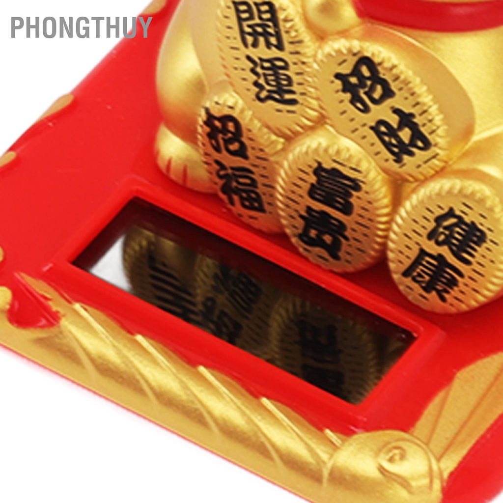 Mèo Thần Tài Vẫy Tay Dùng Năng Lượng Mặt Trời Dễ Thương Mang Lại May Mắn Tài Lộc Trang Trí Gia Đình Xe Hơi
