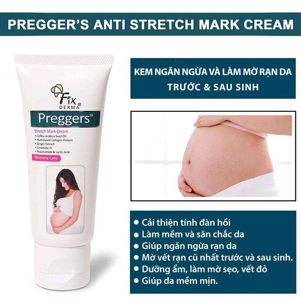 Kem Rạn Da Dưỡng Ẩm & Làm Mờ Vết Rạn Dành Cho Bà Bầu FIXDERMA Freggers Stretch Mark Cream 60g