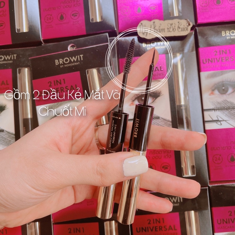 Chuốt Mi - kẻ Mắt Browit by Nongchat 2 in 1 Universal Mascara and Eyeliner