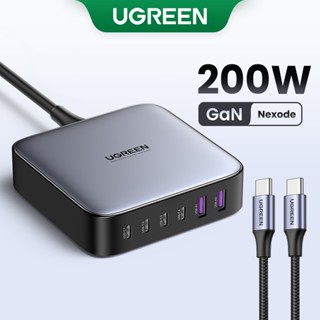 Bộ sạc máy tính để bàn USB C UGREEN Nexode 200W - 6 cổng GaN PD Bộ sạc nhanh Trạm sạc USB Bộ chuyển đổi nguồn máy tính xách tay Tương thích với MacBook Pro / Air, iPad Pro / Mini, iPhone 14 13 / 13 Pro
