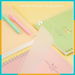  Vở kẻ ngang Klong lò xo Lined khổ B5 - 80,120,200 trang bìa màu Pastel; Mã số 580,581,582 