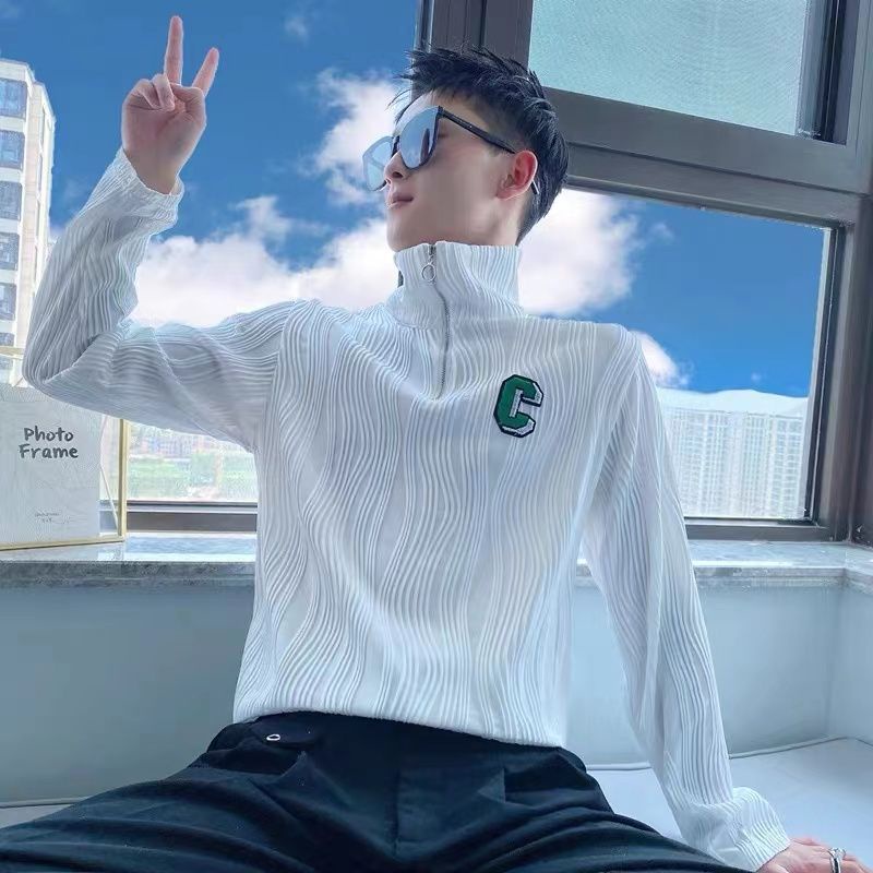 Áo Thun Nam Dài Tay Cổ Tròn Thời Trang Hàn