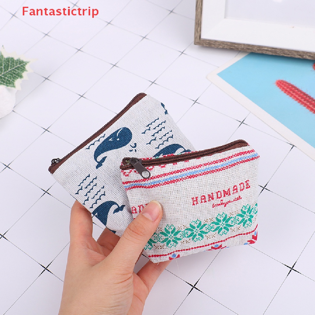 Ví Đựng Tiền Xu / Thẻ Mini In Họa Tiết Đơn Giản Cho Nam Nữ Mới