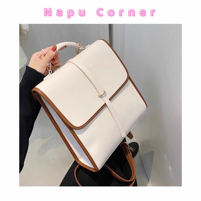 [ COMBO BALO DA PU VINTAGE CHỐNG THẤM + MÓC KHOÁ MINI, CỘT TÓC, PIN CÀI,... ]