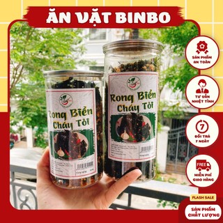 Rong biển cháy tỏi 200gr, Rong biển sấy cháy tỏi thơm giòn ăn liền - Ăn Vặt BinBo