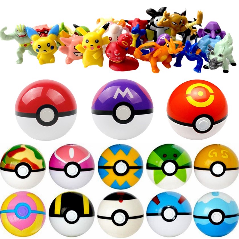 Quả Cầu Pokemon Kích Thước 6.8CM Với Mô Hình 2-3cm Đồ Chơi Quà Tặng Sinh Nhật Cho Trẻ Em