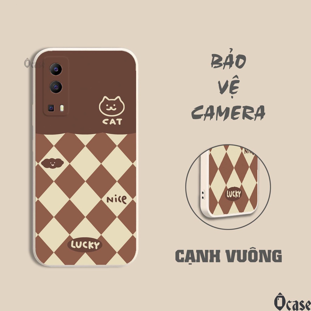 Ốp lưng  Vivo Y52 5G / Y72 5G / IQOO Z3  in hình Mèo và Vịt vàng cạnh viền vuông có bảo vệ camera