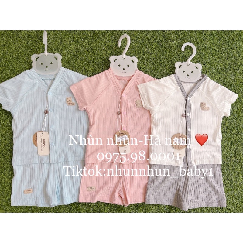 {Nhùn nhùn}Bộ Dokma sơ sinh cộc tay size 1-3m đến 3-6m và 6-9m (thùng 3-thùng 4)