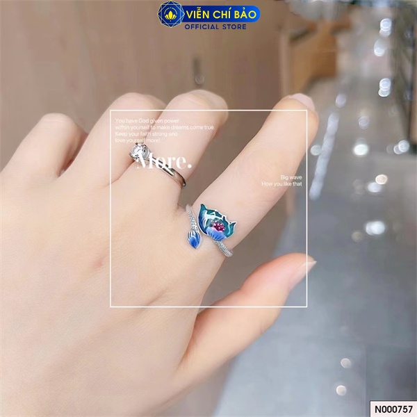 Nhẫn liên hoa chất liệu bạc Thái 925 thời trang phụ kiện trang sức nữ Viễn Chí Bảo N000757