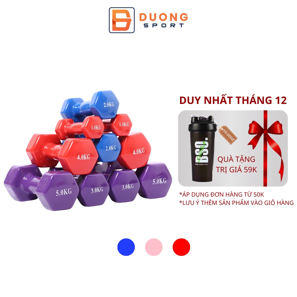 Tạ Tay Nam Nữ Bọc Cao Su Chất Liệu Gang Chuyên Tập Gym Yoga Pilates Thể Dục Tại Nhà Dương Sport