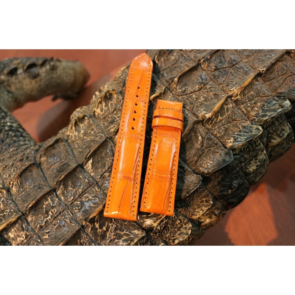 Dây đồng hồ da cá sấu may máy 16/18/20/22mm  Cá Sấu Thành Vinh
