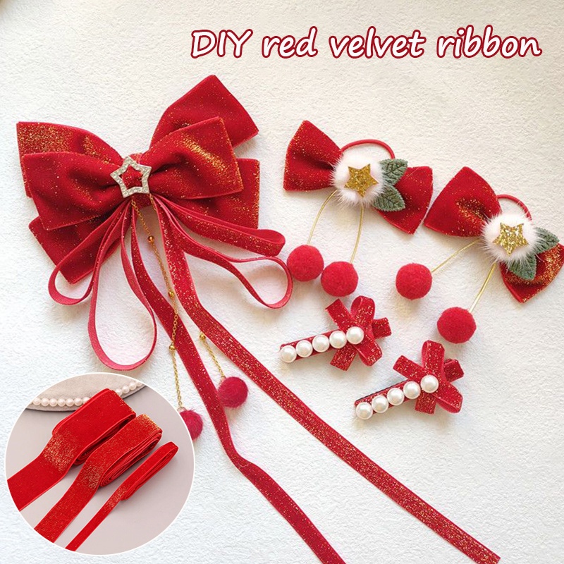 Cuộn Dây Ruy Băng Đỏ Dùng Gói Quà Thủ Công DIY