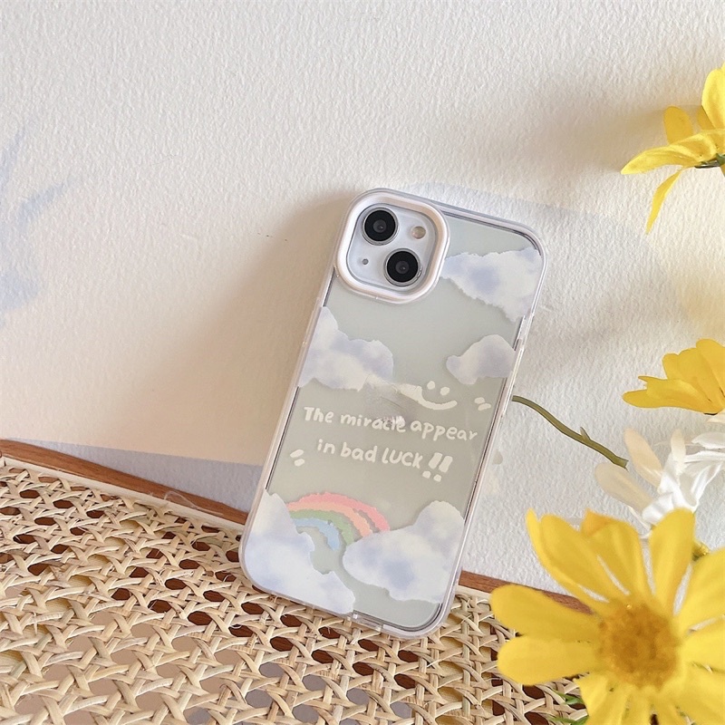 (SIÊU RẺ) Ốp lưng iphone viền trắng rời mây cầu vồng siêu xinh 7plus/8/8plus/x/xr/xs/11/12/13/pro/max/plus/promax