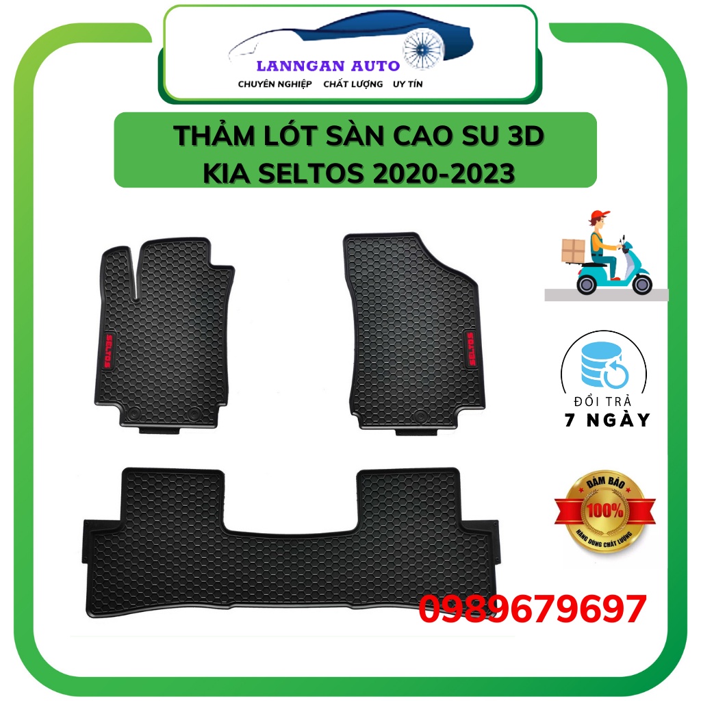 Thảm lót sàn ô tô Kia Seltos 2020-2023, bộ trải sàn cao su PVC đúc, không mùi an toàn dễ dàng vệ sinh giá tốt
