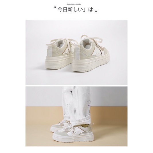 Giày thể thao độn đế HUANQIU cao cấp chính hãng, giày bánh mì nâng chiều cao cho nữ 5cm