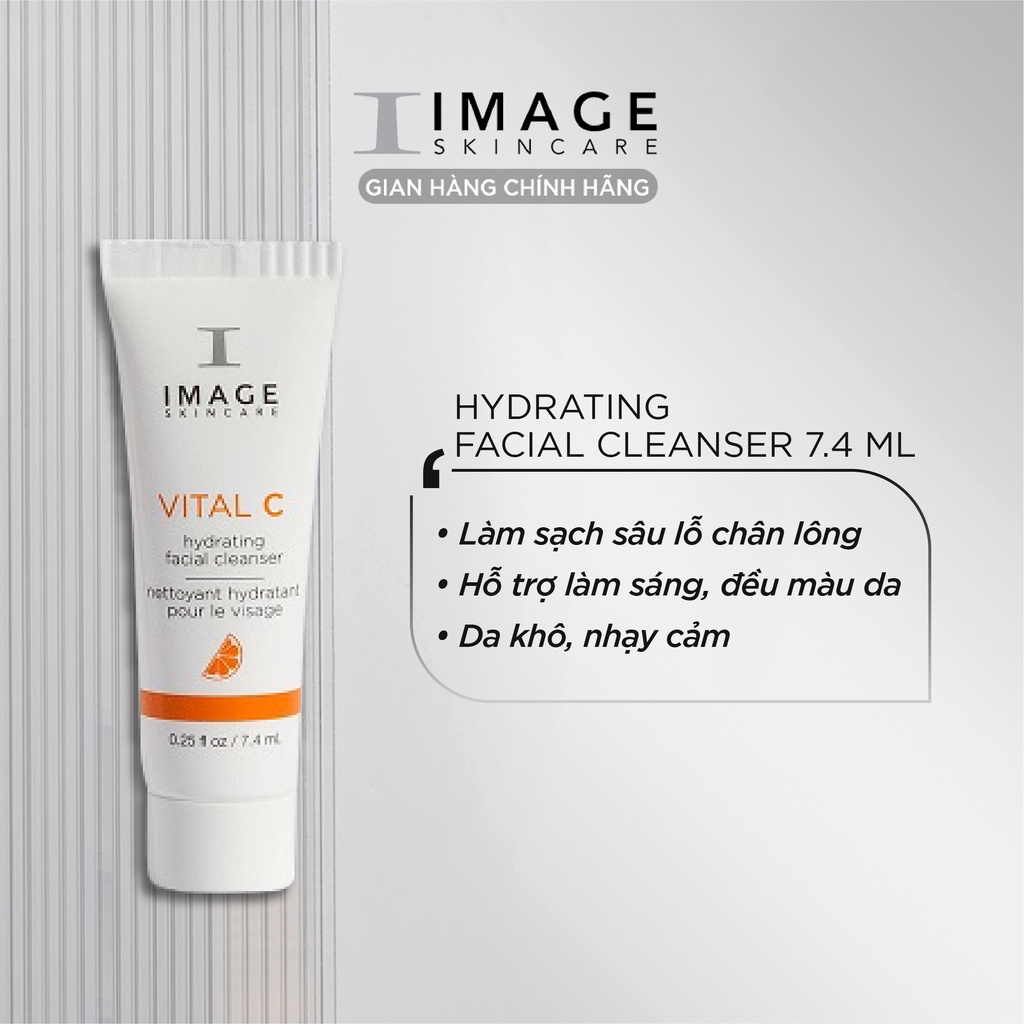 Sữa rửa mặt dưỡng ẩm phục hồi da Image Skincare Vital C Hydrating Facial Cleanser 7.4 ml