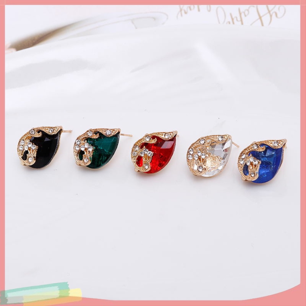 Bộ vòng cổ + Bông Tai + Nhẫn Hình Chim Công Đính Đá