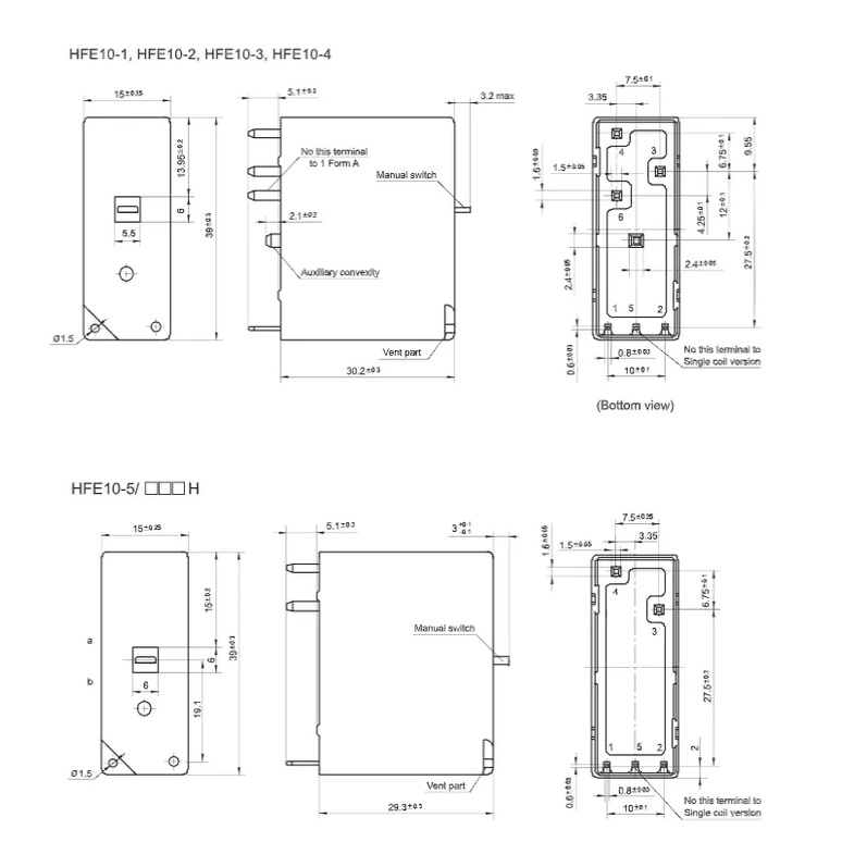Rơ le 50A giữ trạng thái HFE10-2 HongFa HFE10-1 9V 12V 24V Latch Relay