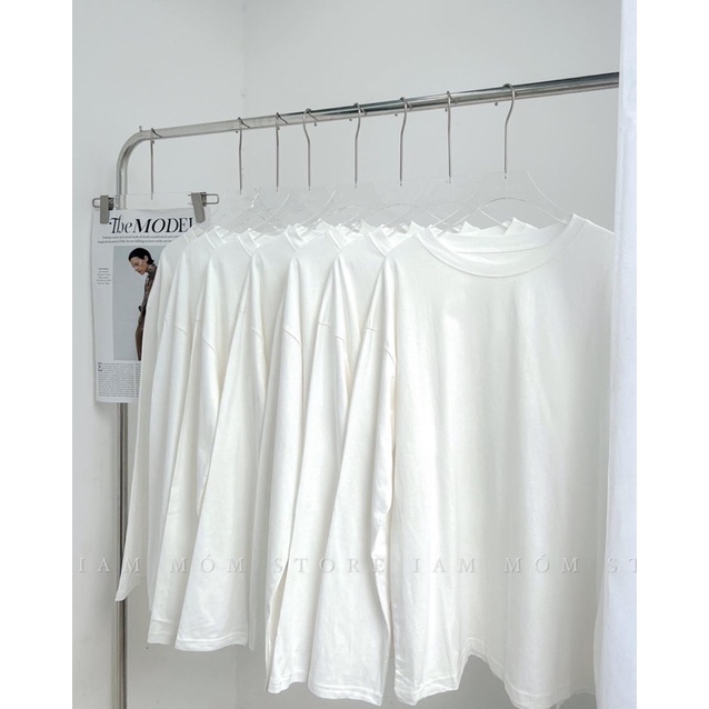 [Ảnh thật/Video] Áo phông trắng trơn dài tay