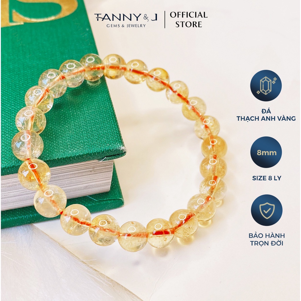 Vòng Tay Thạch Anh Vàng TANNY&J Tượng Trưng Cho Sự Giàu Có Và Thịnh Vượng, Phù Hợp Cả Nam Nữ - 8mm