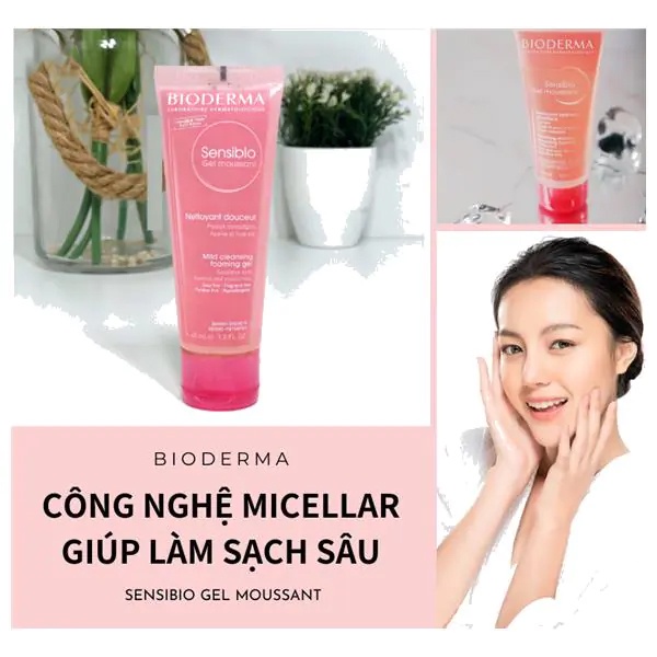 Gel rửa mặt tạo bọt cho da nhạy cảm Bioderma Sensibio Gel Moussant - 45ml