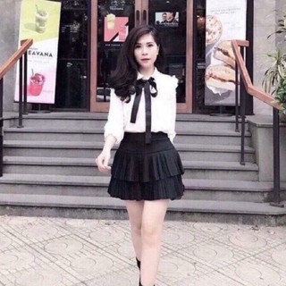 Chân váy xếp li 2 tầng hàng qccc