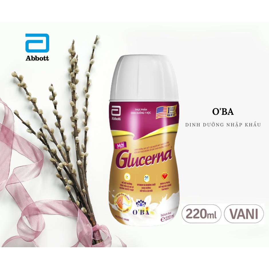 Sữa nước Glucerna Hương Vani Chai 220ml dành cho người tiểu đường - Hàng chính hãng, date mới nhất
