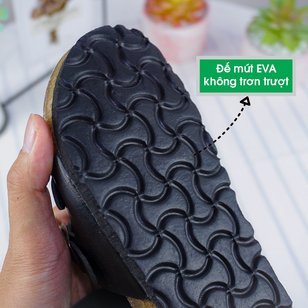 Giày sandal nữ đi học quai ngang đế trấu