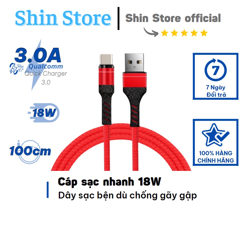 cáp sạc IP3a dây dù 1m usb to chống gãy cho ip-tablet chất lượng cao ( có nhiều màu )