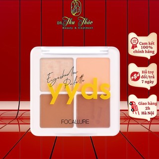 Bảng phấn mắt focallure 4 ô màu, nhũ lì, mềm minh, lâu trôi 4.8g fa-177