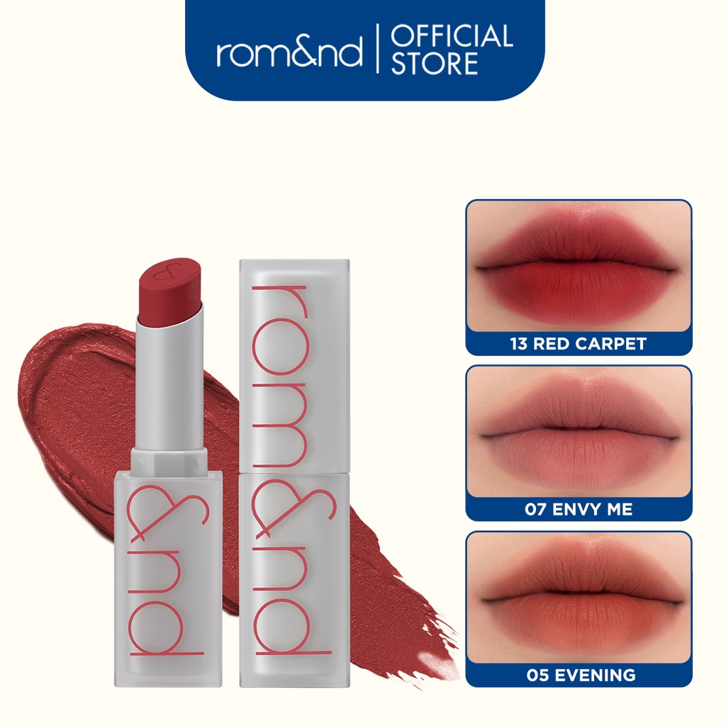 [Rom&nd] Son thỏi lì, lên màu siêu xinh Hàn Quốc Romand Zero Matte Lipstick - Shell Beach Nude Collection 3g