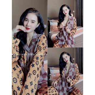 Đồ bộ nữ tay dài lụa xước