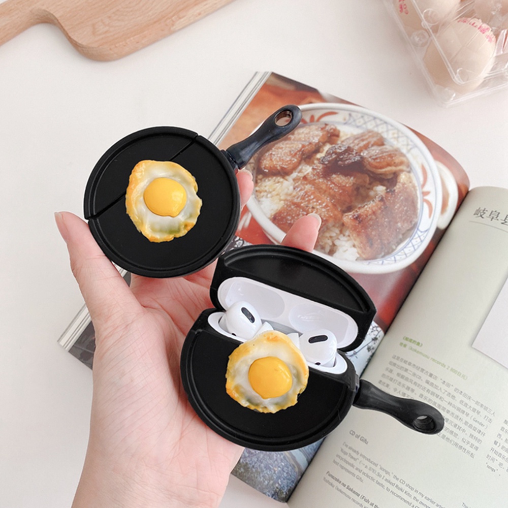 Vỏ Gel Bảo Vệ Hộp Sạc Tai Nghe Bluetooth AirPods 1 / 2 / AirPods Pro / AirPods 3 Hình Trứng Chiên / Chảo Rán Độc Đáo