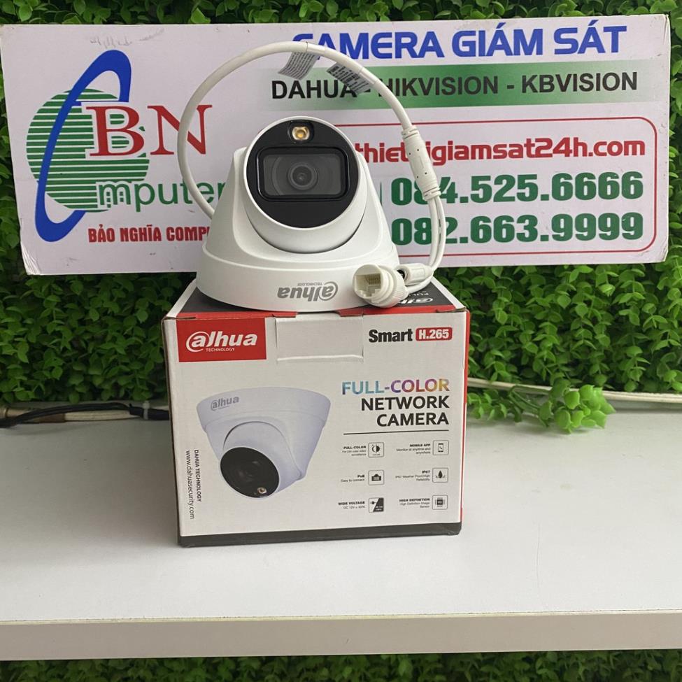 Camera IP Full color Dahua DH-IPC-HDW1239T1P-LED-S4 Full-Color 2MP dome camera có màu