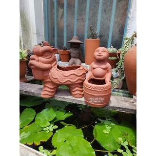 Chậu đất nung - Chậu lân + địa