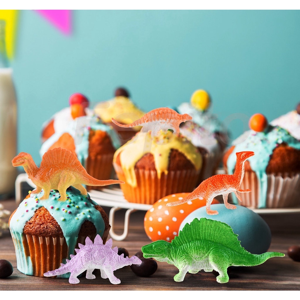 Set 39 Mô Hình Khủng Long Mini Trang Trí Bánh Cupcake Sinh Nhật / Tiệc Tắm Cho Bé