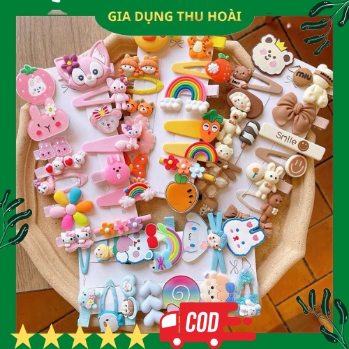 ( Miễn Ship Đơn 50k) Kẹp tóc hình trái cây dễ thương cho bé gái, set kẹp tóc 14 món nhiều màu sắc đáng yêu