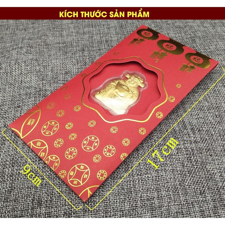 Phong Bao Lì Xì Thần Tài Đỏ Mạ Vàng May Mắn- Bao Lì Xì Đỏ Mạ Vàng May Mắn 2024