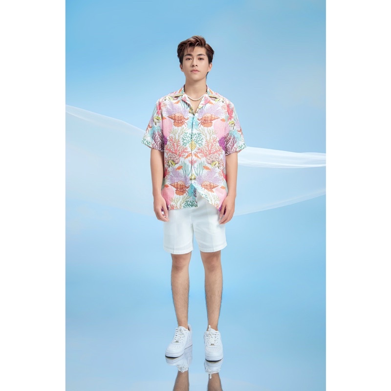 Áo hoạ tiết san hô và Quần short cotton