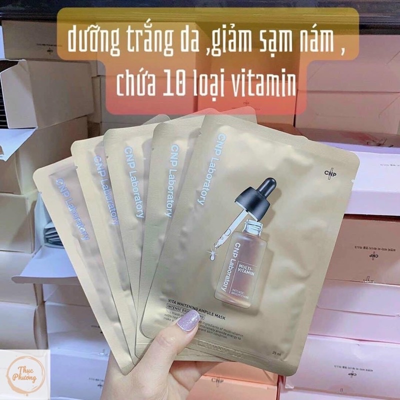 1 mặt nạ Cnp dưỡng trắng da mờ nám dạng ampoule thấm nhanh siêu thích 25ml