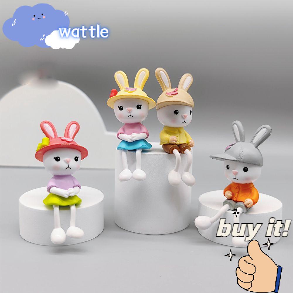 Bộ 4 Tượng Thỏ Chân Dài Dễ Thương Dùng Trang Trí Vườn