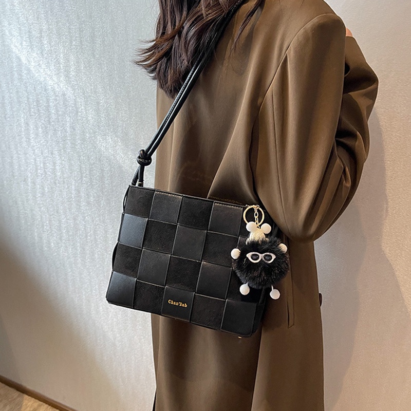 Túi Đeo Vai Bằng Vải Dệt Có Móc Khóa Dễ Thương Dành Cho Bạn Nữ