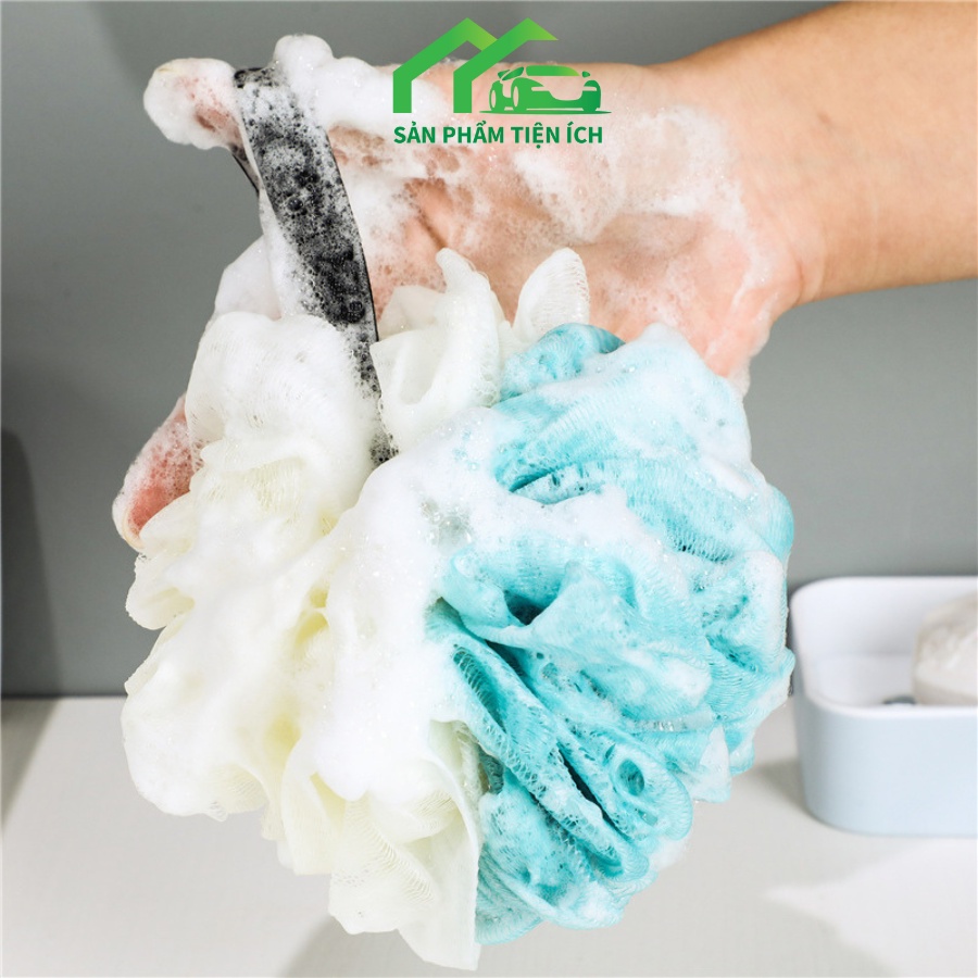 Bông tắm tròn tạo bọt tẩy tế bào chết tiện dụng 55gram- Màu ngẫu nhiên