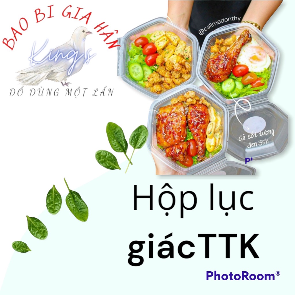 100 Hộp Lục Giác TTK PP nhựa dẻo cao cấp đựng xôi, bánh ngọt, chè các loại -dodung1langiahan2211