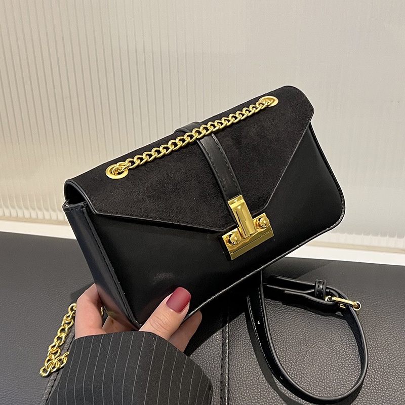 Túi Đeo Chéo Hình Vuông Nhỏ Màu Đen Phong Cách retro Cho Nữ